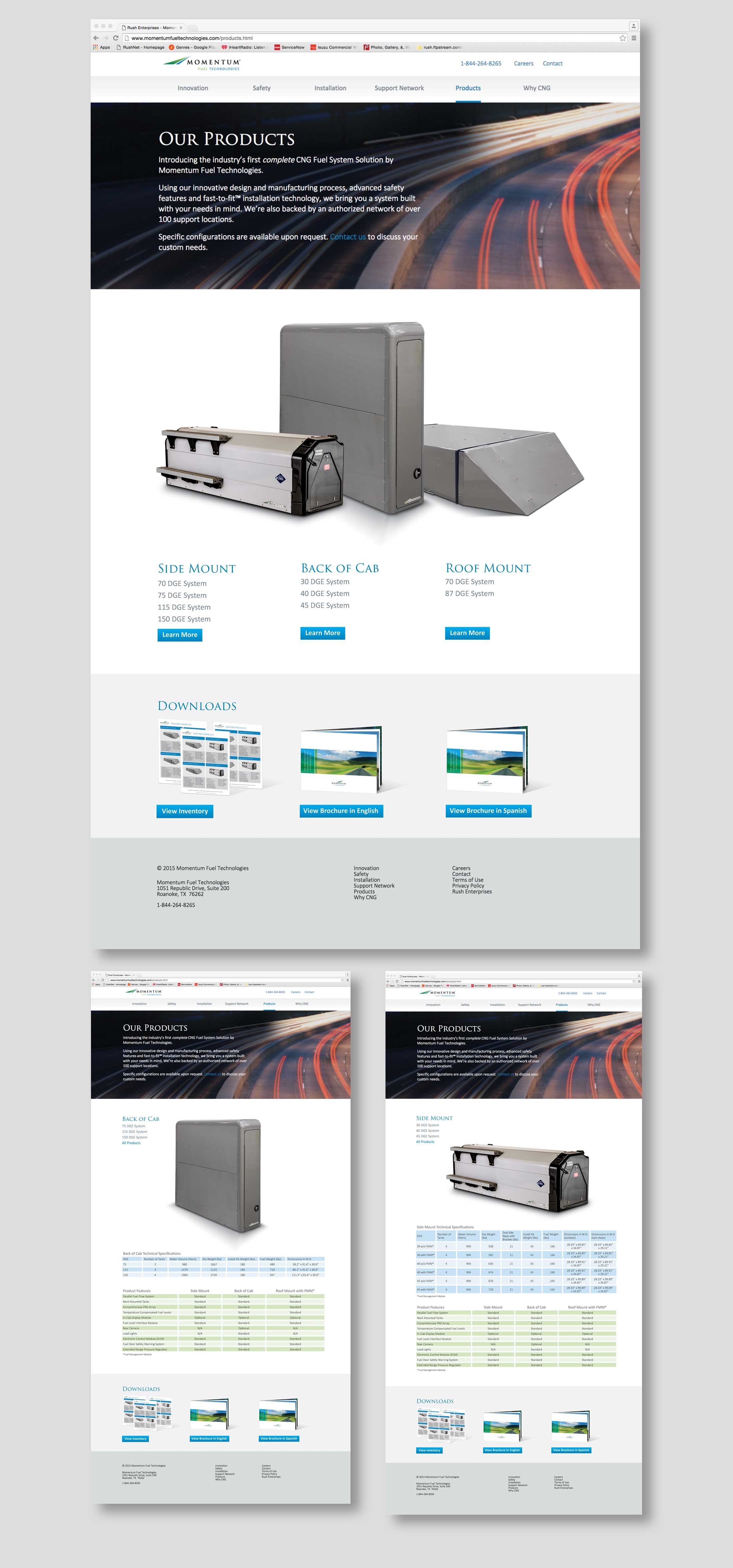 Momentum Fuel Technologies Web Visual Design Mockups